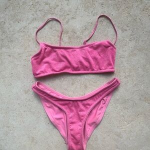 Triangl Swimwear Pink Bikini Set High-Cut Minimalist Design